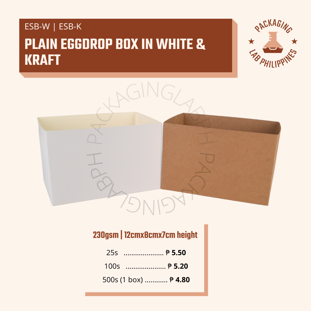 Plain Eggdrop Box Egg Sandwich Box in KRAFT and WHITE Packaging Lab
