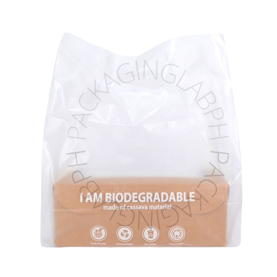 100pcs Biodegradable Plastic Bags for Cake and Pastry Boxes Cassava B