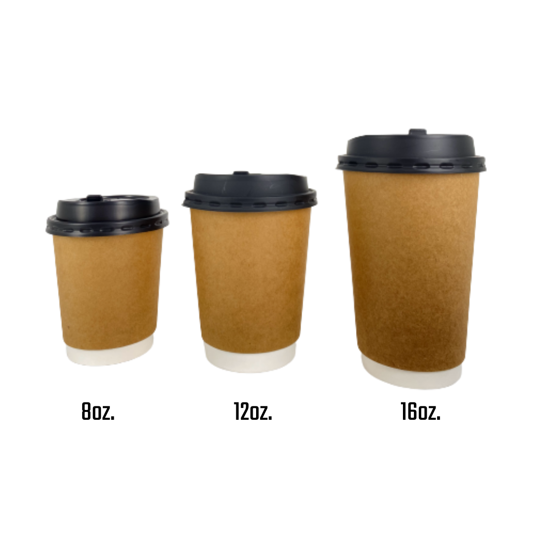 Coffee Cups  12 oz Coffee Cup Double Wall Kraft Paper Disposable