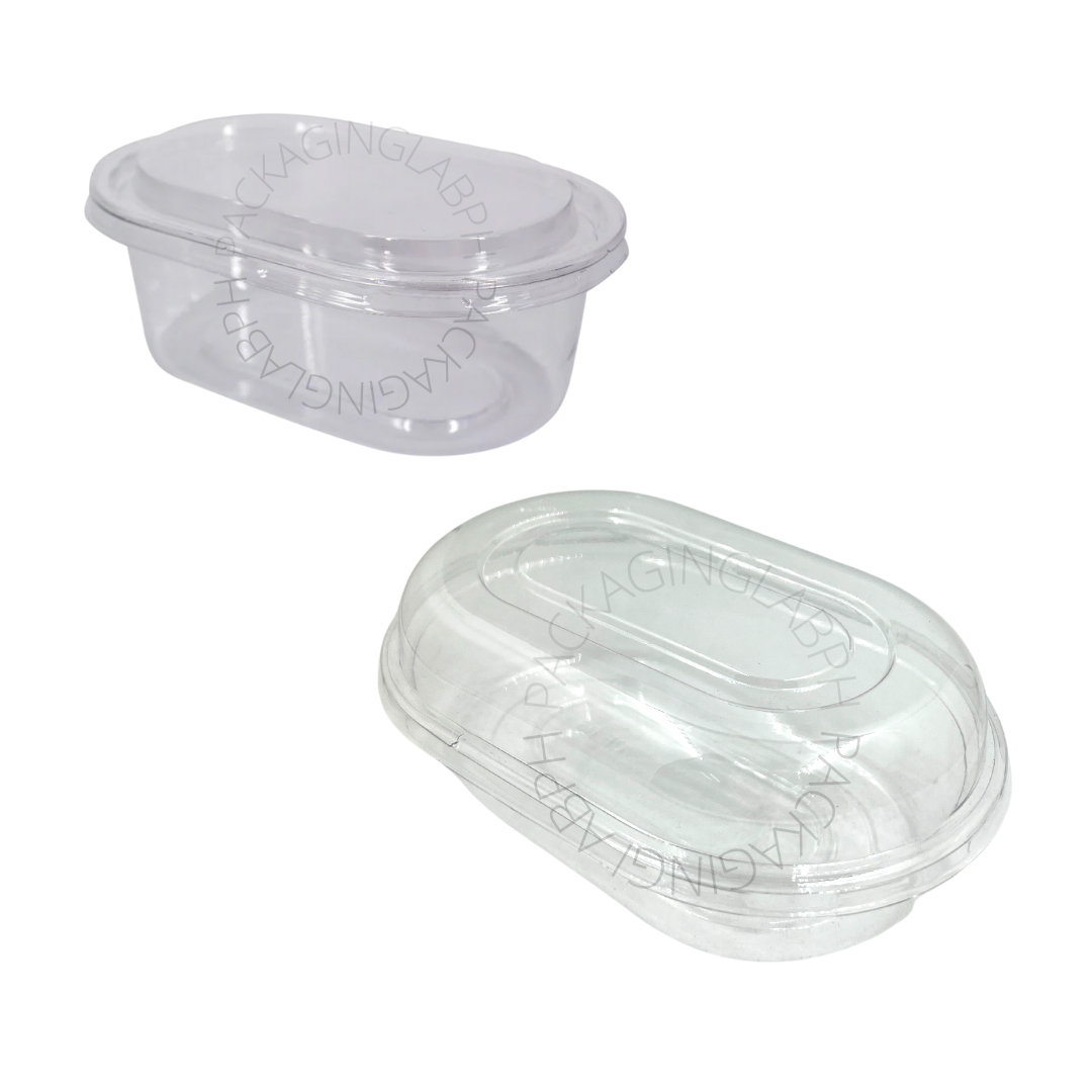 Clear Oval Container for Mousse Cakes Salads etc Packaging