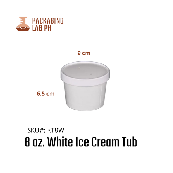White Ice Cream Tub / Soup Tub  (8oz, 12oz, 16oz, 26oz, 32oz)