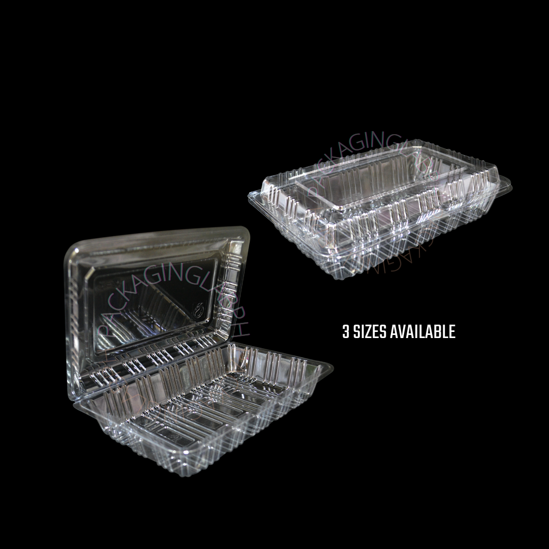 No Lock Rectangle Clamshell Container 3 Sizes
