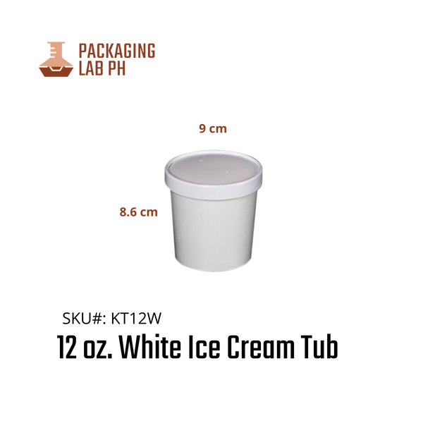 White Ice Cream Tub / Soup Tub  (8oz, 12oz, 16oz, 26oz, 32oz)