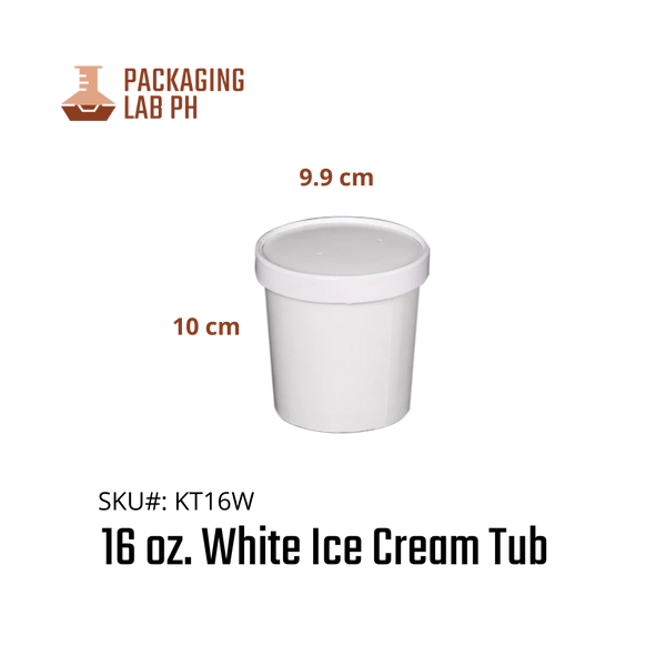 White Ice Cream Tub / Soup Tub  (8oz, 12oz, 16oz, 26oz, 32oz)