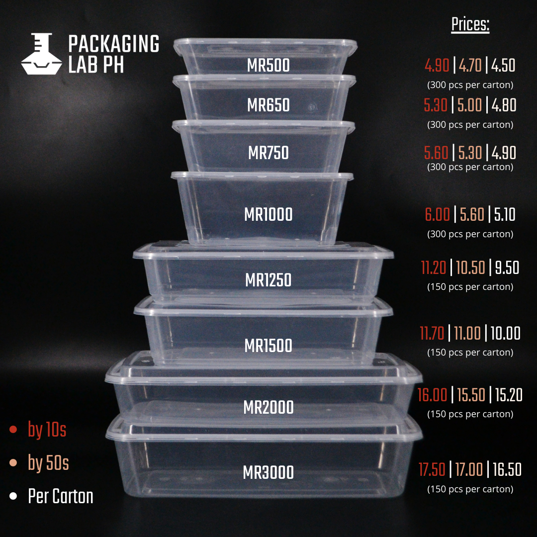 Rectangular plastic container - CON-MW-SKP-1000A - Microwaveable