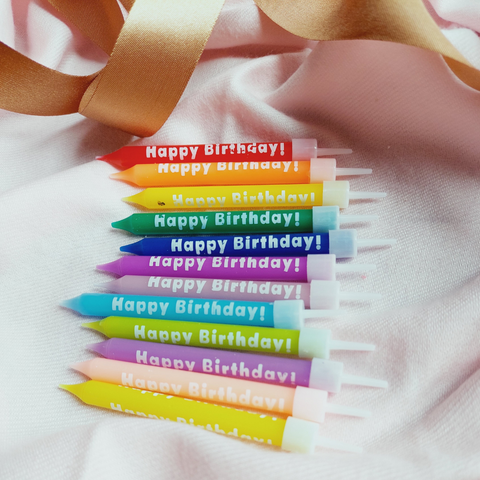 Retro Happy Birthday Candles (Pastels & Brights)