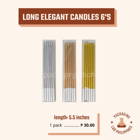 Long Elegant Birthday Candles 6's