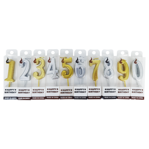 Number Candles - Gold & Silver