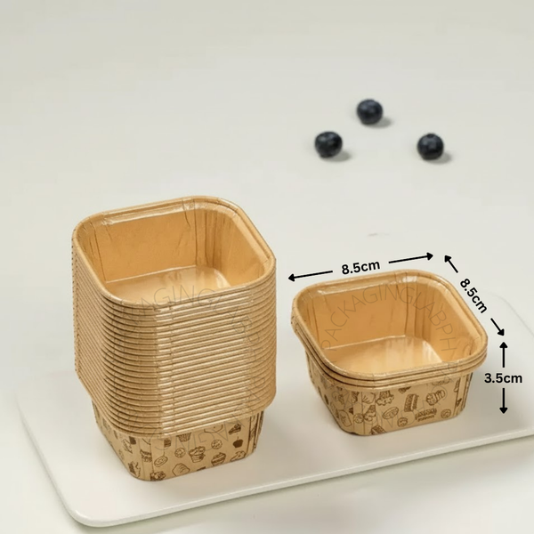 Greaseproof Square Cupcake Paper Liner (Lid available)