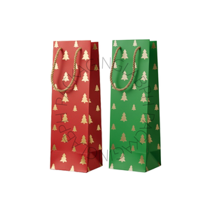 Premium Christmas Wine Bag with Gold Foil