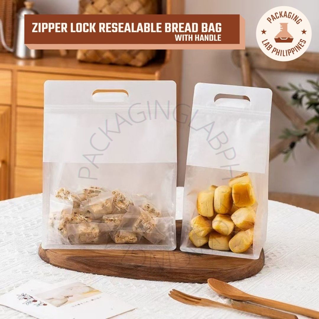 Zipper Lock Resealable Bread Bag with Handle