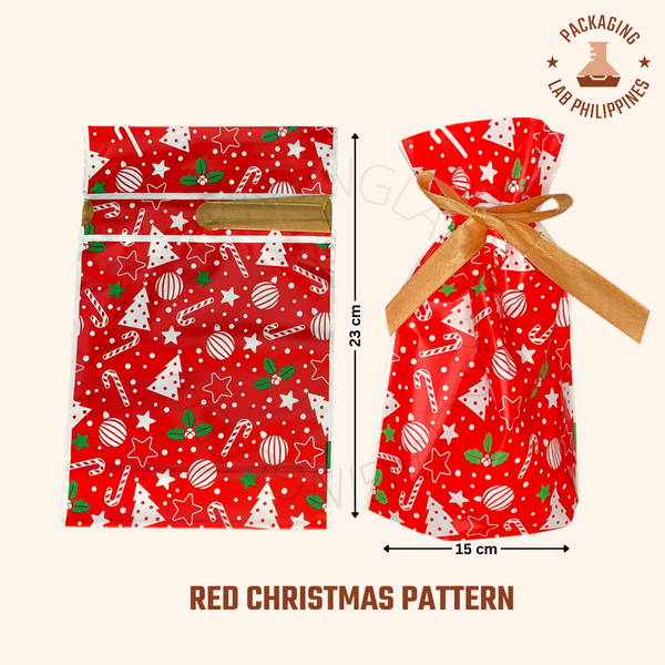 Christmas Drawstring Ribbon Gift Pouch