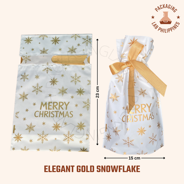 Christmas Drawstring Ribbon Gift Pouch