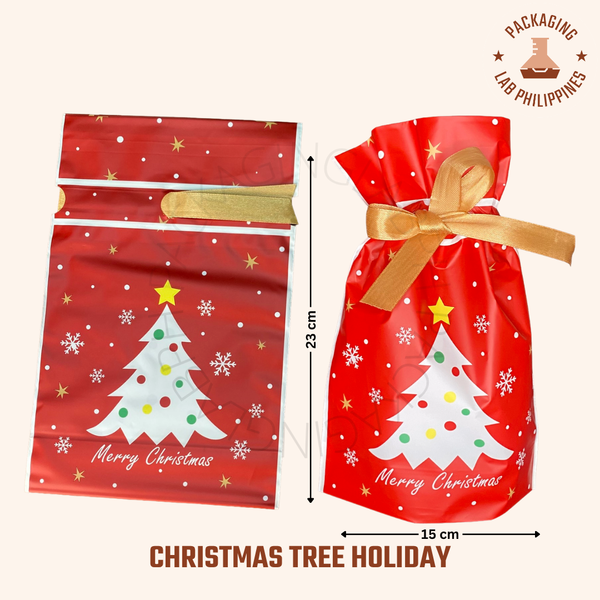 Christmas Drawstring Ribbon Gift Pouch
