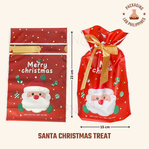 Christmas Drawstring Ribbon Gift Pouch
