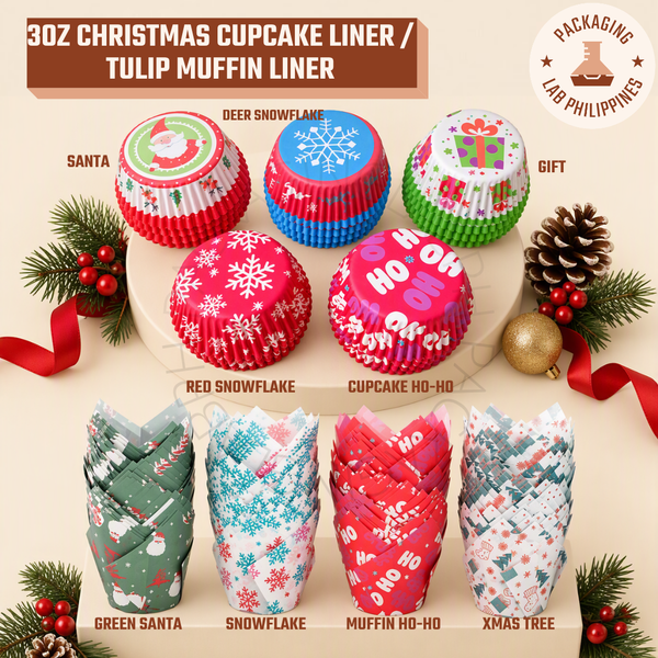 Christmas Design Cupcake Liner / Tulip Liner