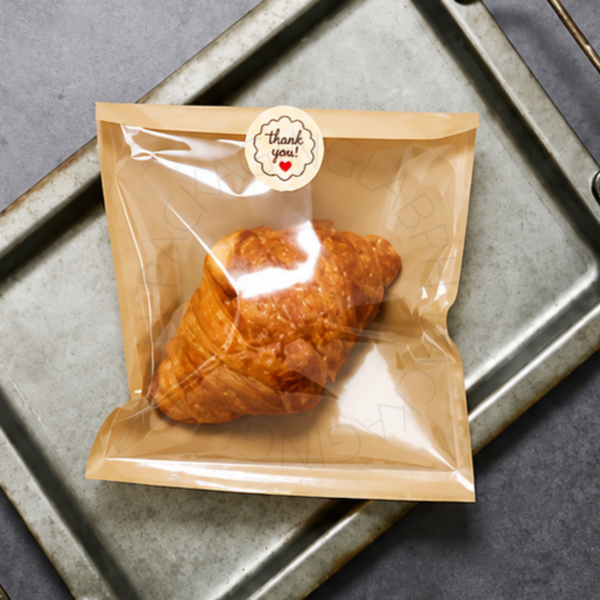 Half Clear Pastry Bag in White and Kraft