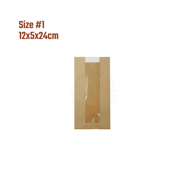 Regular Bread Toast Bag, Baguette Bag in Kraft / White