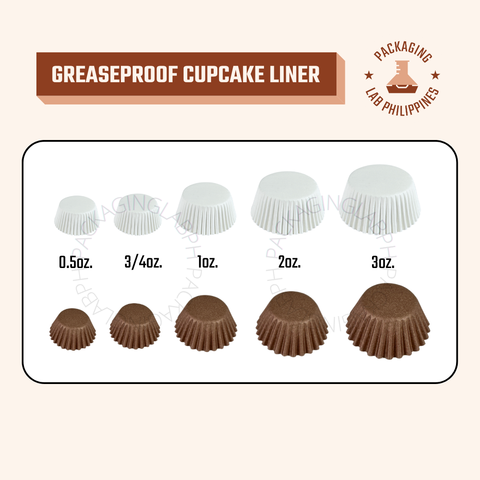Greaseproof Cupcake Liner in White & Brown