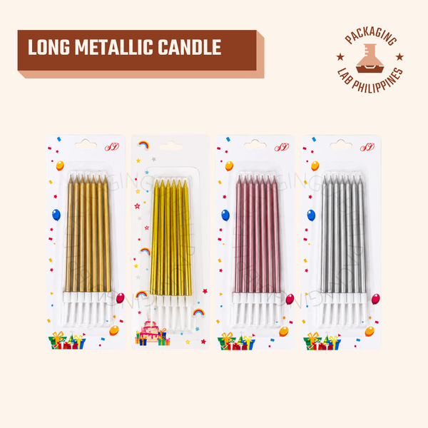 Long Birthday Candles in Gold / Silver / Pink / Champagne 6's