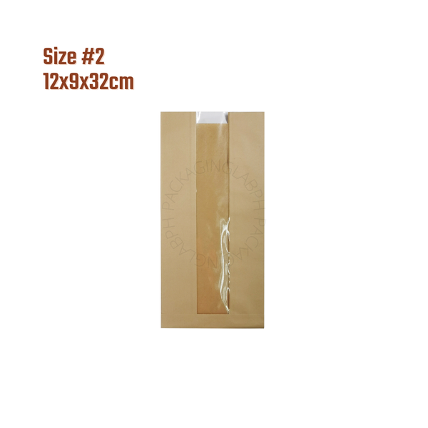 Regular Bread Toast Bag, Baguette Bag in Kraft / White