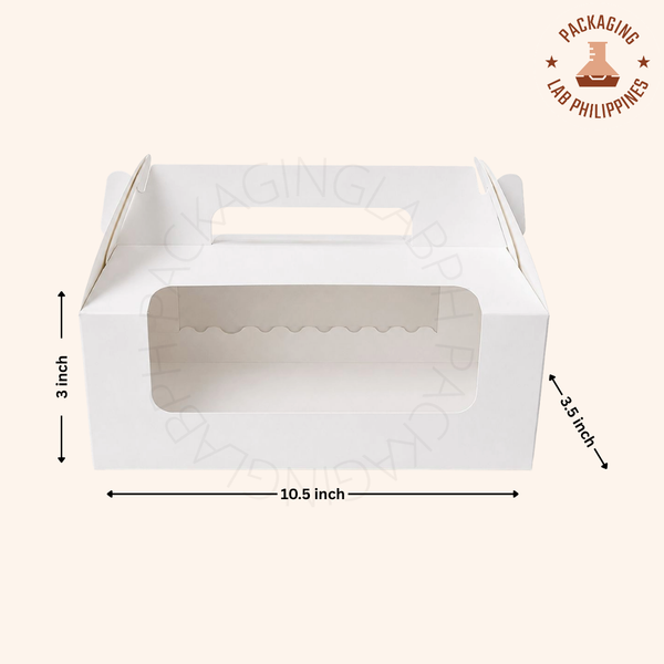 Cake Roll Window Box with Handle (Insert Tray Included)