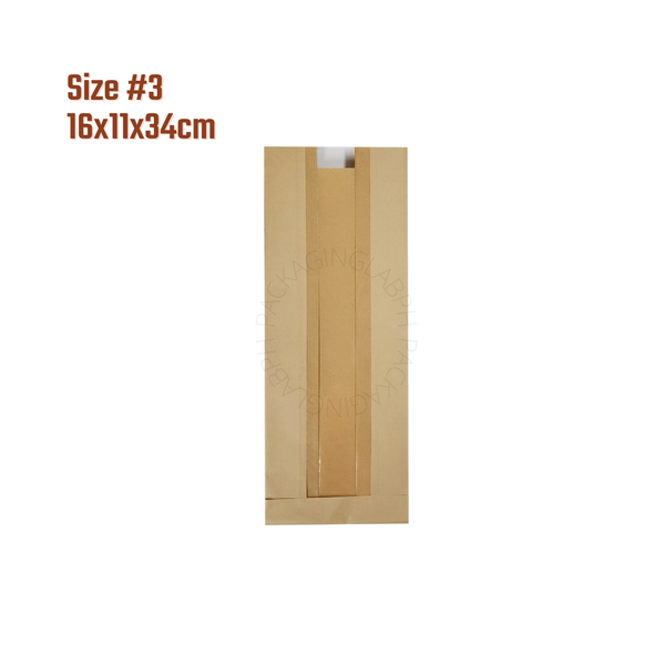 Regular Bread Toast Bag, Baguette Bag in Kraft / White
