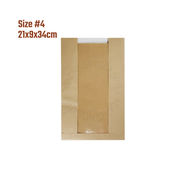 Regular Bread Toast Bag, Baguette Bag in Kraft / White