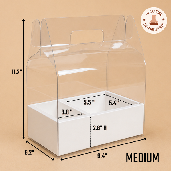 Deluxe Carrier for Cakes and Flowers, Gift Box Set Packaging (3 Sizes, 5 Colors)