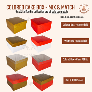 Red and Gold Colored Cake Box (Mix and Match)