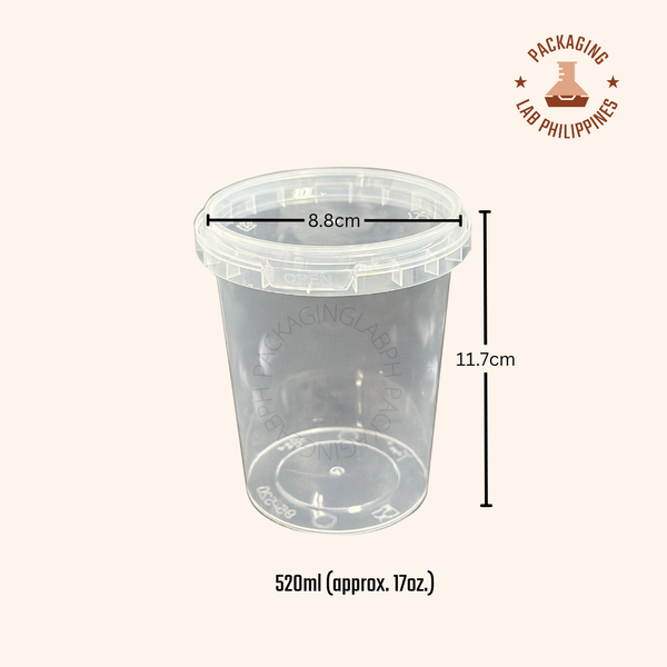 Leakproof Plastic Tub with Tamper-Proof Seal (365ml / 520ml)