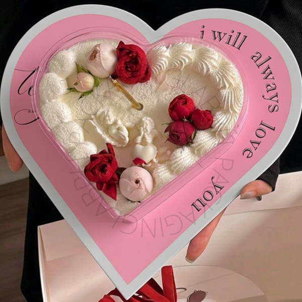 Acetate Heart Box Set with Tray and Bag