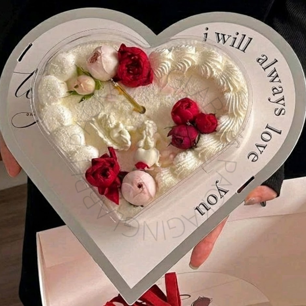 Acetate Heart Box Set with Tray and Bag