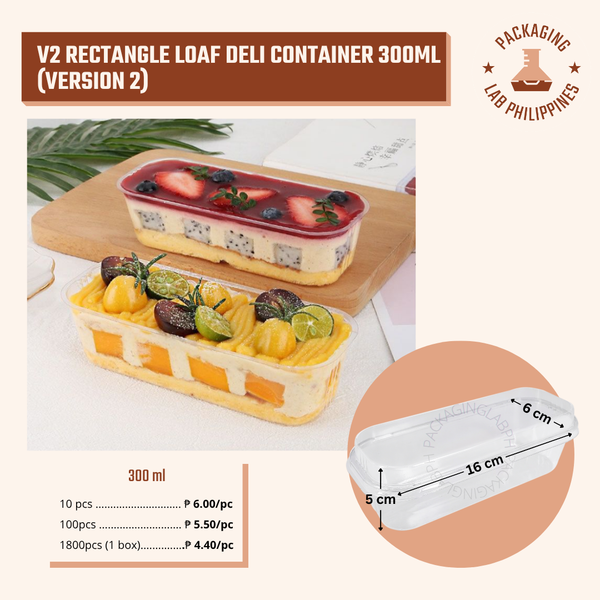 Rectangle Loaf Deli Container Clear Rectangle Container V2