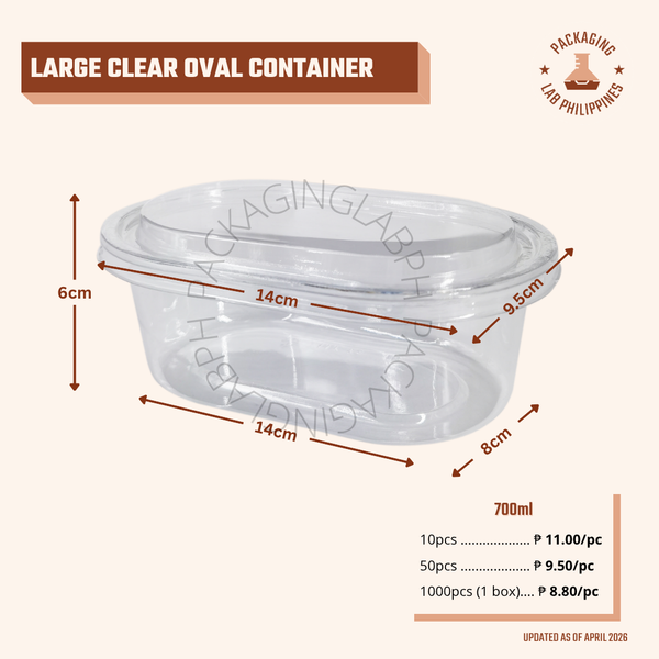 700ml Clear Oval Container