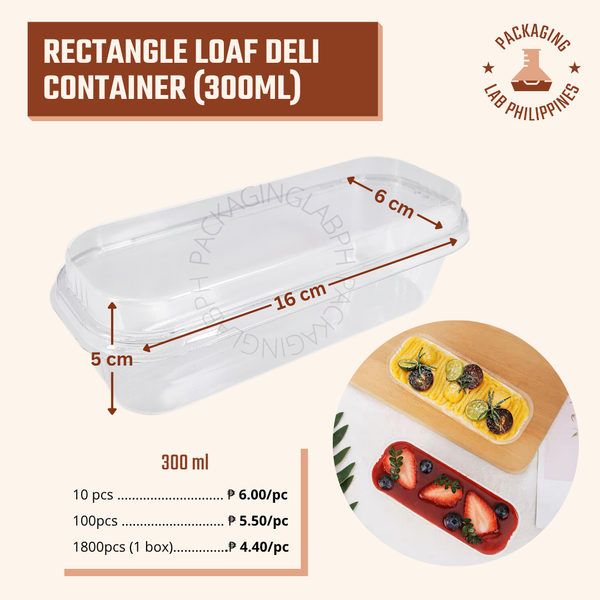 Rectangle Loaf Deli Container Clear Rectangle Container