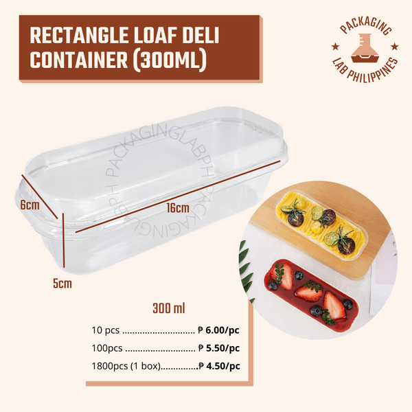 Rectangle Loaf Deli Container Clear Rectangle Container