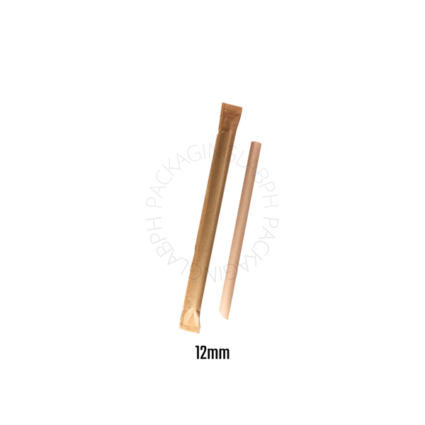 Sugarcane Straws / Coffee Grounds Straws Individually Wrapped with Spear Ends