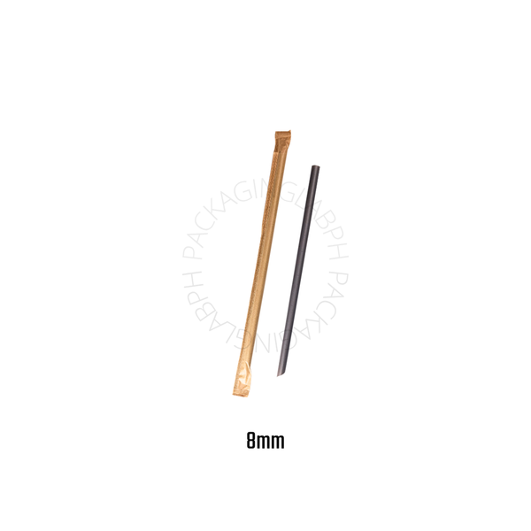 Sugarcane Straws / Coffee Grounds Straws Individually Wrapped with Spear Ends