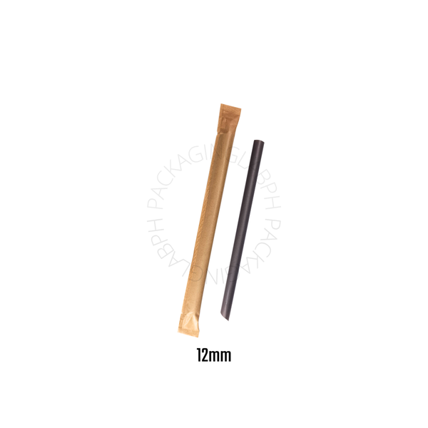 Sugarcane Straws / Coffee Grounds Straws Individually Wrapped with Spear Ends