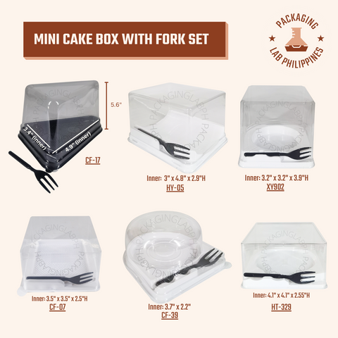 Mini Cake Box with Fork Set