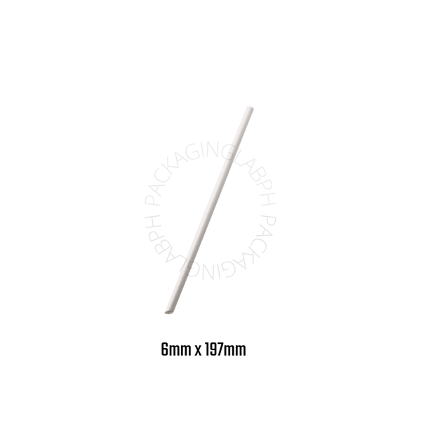 Paper Straws with Spear Ends in White & Kraft (Individually Wrapped)