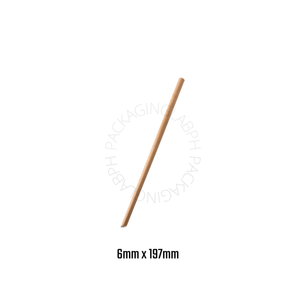 Paper Straws with Spear Ends in White & Kraft (Individually Wrapped)