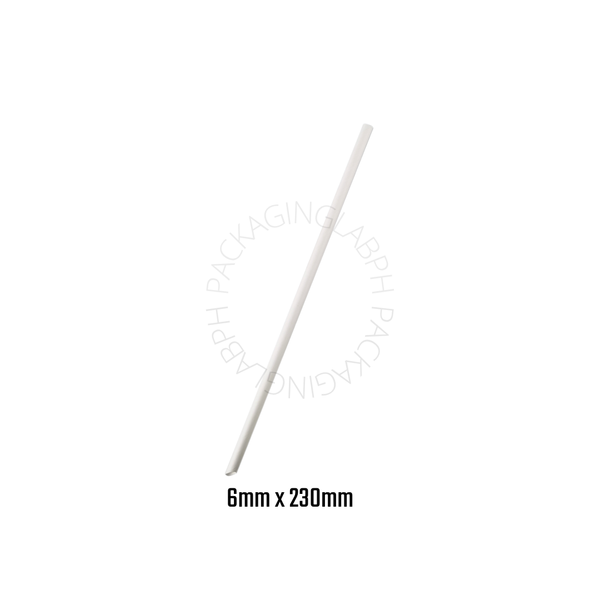 Paper Straws with Spear Ends in White & Kraft (Individually Wrapped)