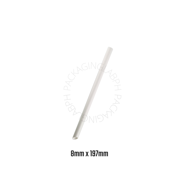 Paper Straws with Spear Ends in White & Kraft (Individually Wrapped)