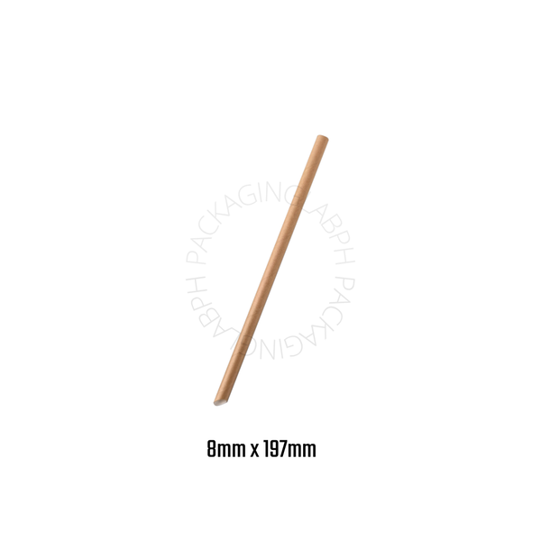 Paper Straws with Spear Ends in White & Kraft (Individually Wrapped)
