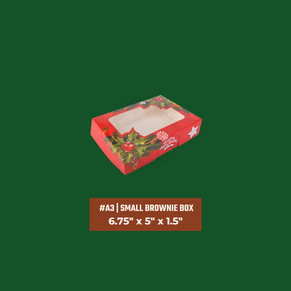 [20pcs] Christmas Design Brownie Box by Opal Box (2 sizes, 4 designs)