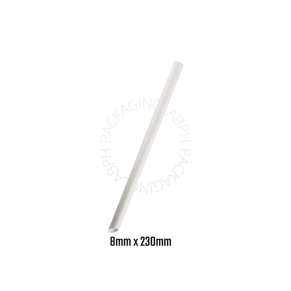 Paper Straws with Spear Ends in White & Kraft (Individually Wrapped)