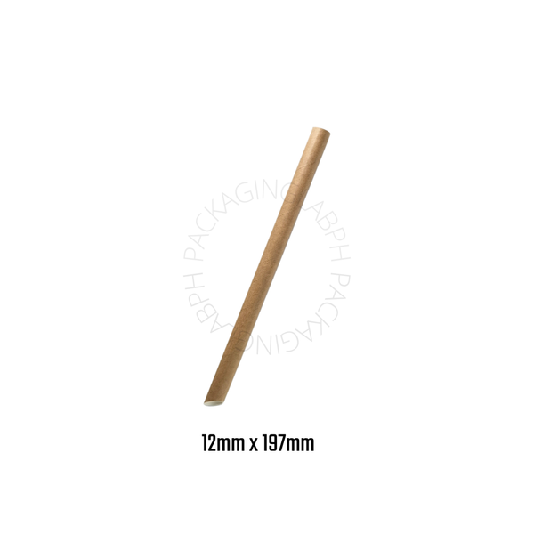 Paper Straws with Spear Ends in White & Kraft (Individually Wrapped)