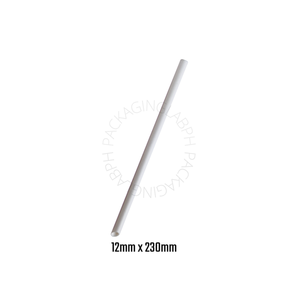 Paper Straws with Spear Ends in White & Kraft (Individually Wrapped)